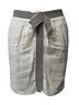 Giorgio Armani 100% Linen Ivory Emporio Armani Floral Motif Skirt in White Linen Size 4 - photo 1
