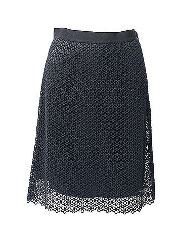 Carolina Herrera Carolina Herrera Lace Skirt in Black Cotton (view 1)