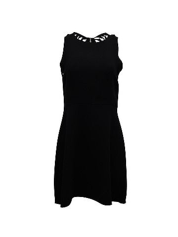 Sandro Sandro Paris Cut-Out Back Mini Dress in Black Polyester (view 1)