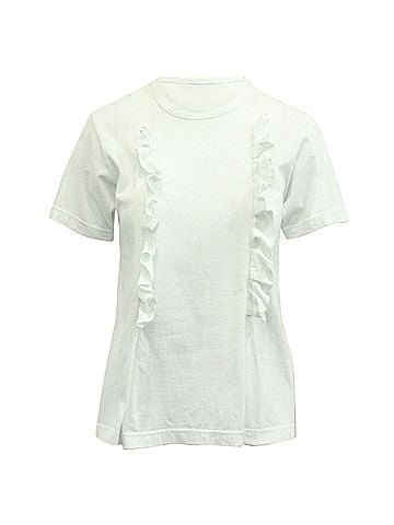 Comme des Garçons Comme Des Garcons Ruffle T-shirt in White Cotton (view 1)
