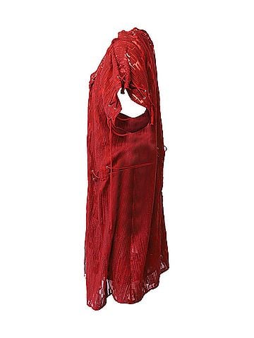 IRO Iro Lace-Up Midi Dress in Red Polyester (view 2)