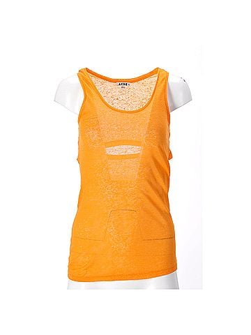 Acne Acne Studios Beadu Cut Top in Orange Linen (view 1)