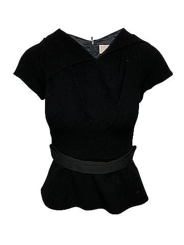Peter Pilotto Peter Pilotto Peplum Top in Black Wool (view 1)