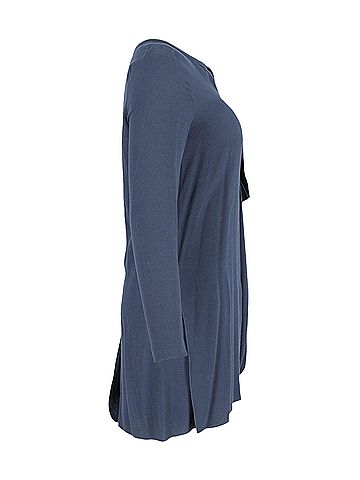 Acne Acne Studios Long Sleeve Asymmetric Mini Dress in Navy Blue Viscose (view 2)