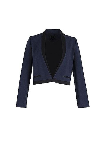 Isabel Marant Isabel Marant Jamet Cropped Blazer in Blue Wool (view 1)
