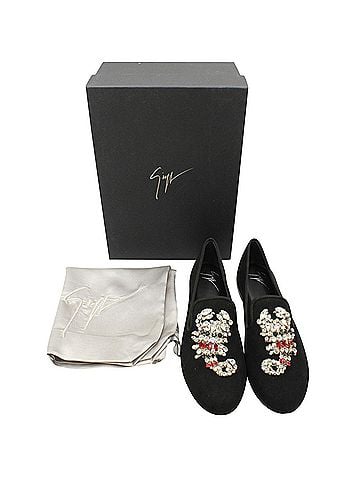 Giuseppe Zanotti Giuseppe Zanotti Embellished Scorpion Loafers in Black Suede (view 2)