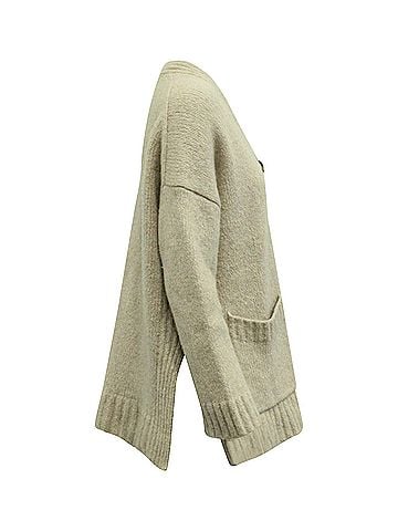 Acne Acne Studios Knitted Oversize Cardigan in Beige Wool (view 2)