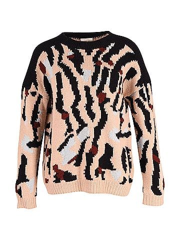 Chloé Chloe Printed Chunky Knit Sweater in Multicolor Cashmere (view 1)