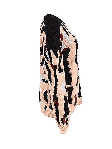 Chloé Chloe Printed Chunky Knit Sweater in Multicolor Cashmere (view 2)