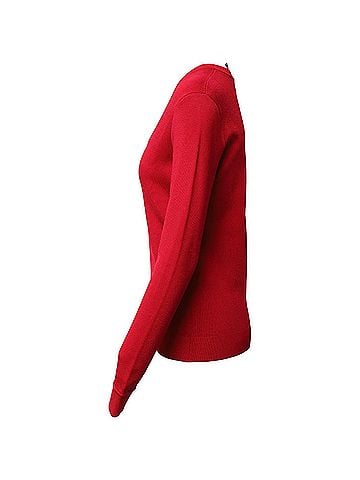Herve Leger Herve Leger V-neck Sweater in Red Rayon (view 2)