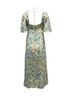 Sandro 100% Other Blue Sandro Paris Bell Sleeve V-neck Floral Midi Dress in Light Blue Silk Chiffon Size 6 - photo 2