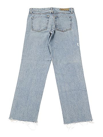 GRLFRND Grlfrnd Helena Frayed High Rise Jeans in Blue Denim (view 2)