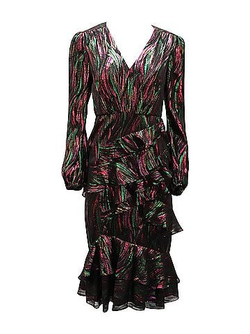 Saloni Saloni Rainbow Ayla Dress in Multicolor Silk (view 1)