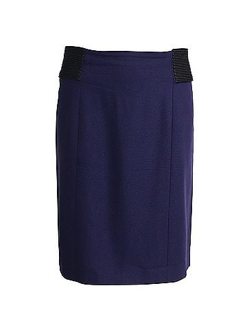 Alberta Ferretti Alberta Ferretti Knee Length Skirt in Purple Wool (view 1)