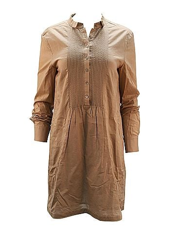 Joseph Joseph Long Sleeve Knee Length Dress in Brown Cotton (view 1)