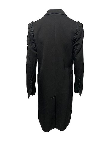 Joseph Joseph Ruffled Coat in Black Wool (view 2)