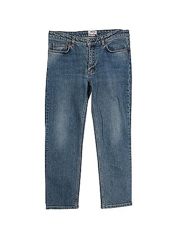 Acne Acne Studios Row Straight Cut Jeans in Blue Cotton Denim (view 1)