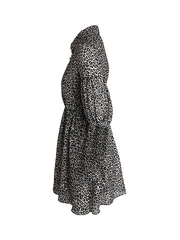 Pinko Pinko Puff Sleeve Mini Dress in Animal Print Polyester (view 2)