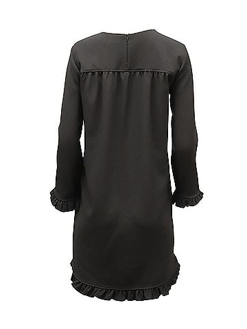 Ganni Ganni Ruffle-Trimmed Mini Dress in Black Polyester (view 2)