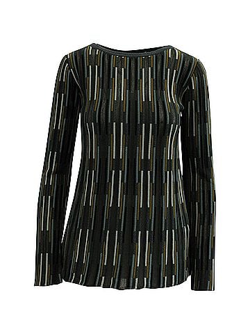 Missoni M MISSONI Knitted Stripe Sweater in Multicolor Cotton (view 1)