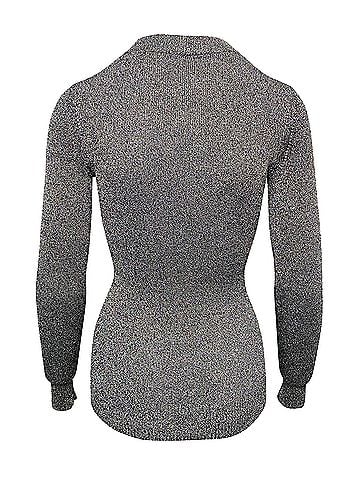 Christopher Kane Christopher Kane Metallic Knitted Top in Silver Viscose (view 2)