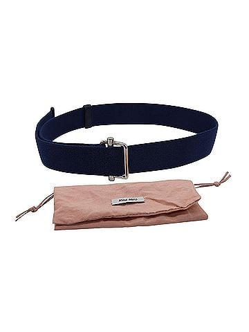Miu Miu Miu Miu Buckle Closure Belt in Navy Blue Canvas (view 2)
