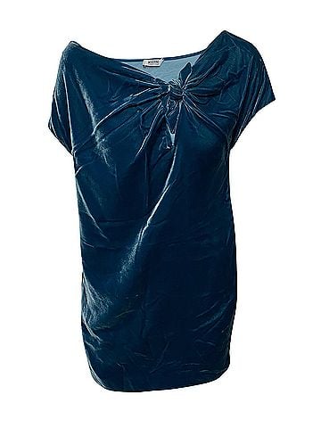 Moschino Moschino Tie Knot Velvet Mini Dress in Blue Rayon (view 1)