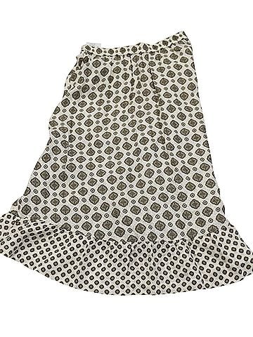 Michael Kors Michael Kors Asymmetrical Ruffled Jacquard Midi Skirt in Ivory Silk (view 1)