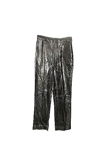 Isa Arfen Isa Arfen Slim Fit Pants in Silver Lamé (view 1)