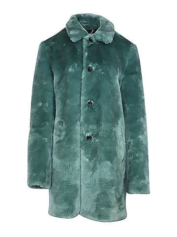 Common Projects Supreme x Hysteric Glamour Fuck You Coat in Green Faux Coat (view 1)