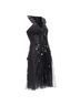 Versace 100% Cotton Black Versace sequins bead embellishment ruffle strap dress Size 6 - photo 3