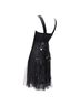 Versace 100% Cotton Black Versace sequins bead embellishment ruffle strap dress Size 6 - photo 6