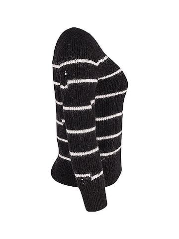 IRO Iro Cleon Striped Knit Sweater in Black Acrylic (view 2)