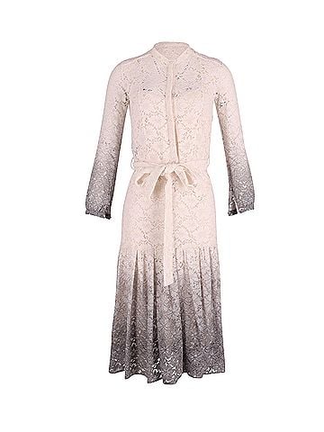 Burberry Burberry Prorsum Degrade Lace Dress in Ombre White/Grey Triacetate (view 1)