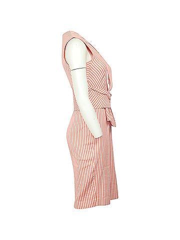 Sportmax Sportmax Stripe Print Dress in Orange Cotton (view 2)