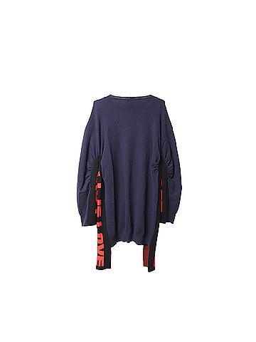 Stella McCartney  Stella McCartney All is Love Oversized Jumper in Navy Blue Wool (view 1)