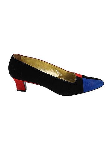 Escada Escada 80s Color Block Court Heels in Multicolor Suede (view 1)