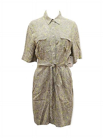 Equipment Equipment Axelle Belted Printed Crepe Dress in Multicolor Viscose (view 1)