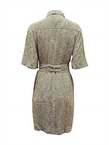 Equipment Equipment Axelle Belted Printed Crepe Dress in Multicolor Viscose (view 2)