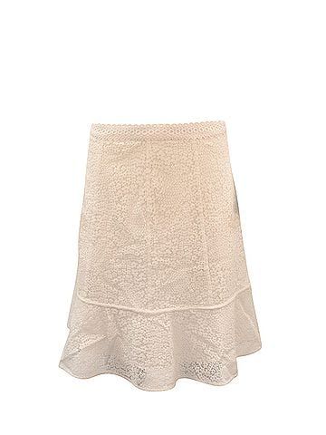 Michael Kors Michael Michael Kors Gored Lace skirt in white (view 1)