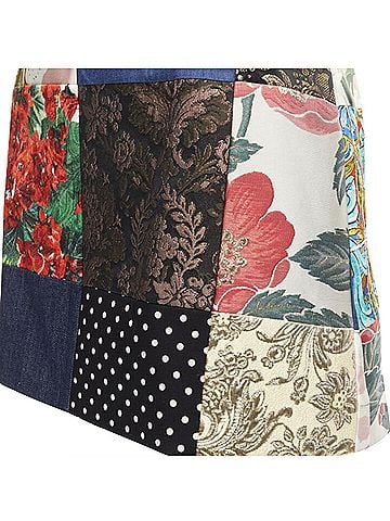 Dolce & Gabbana Dolce & Gabbana Patchwork floral jacquard short skirt (view 2)