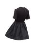 Alexander McQueen 100% Cotton Black Alexander Mcqueen Cold Shoulder Fit Flared Taffeta Skirt Dress Size 4 - photo 6