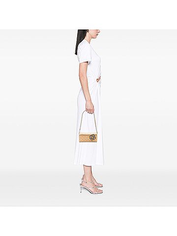 Chanel Quilted Satin Crystal Chain Clutch (view 2)