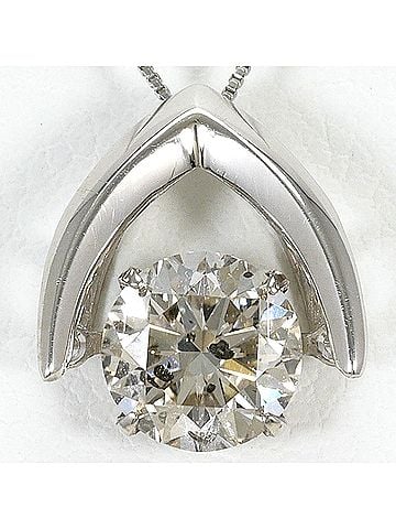 Unbranded PT900 Platinum / PT850 Necklace with 1.0ct Diamond (SI2 clarity), Certificate of Authenticity, Total Weight 1.9g, 42cm, Like New Condition. (view 1)