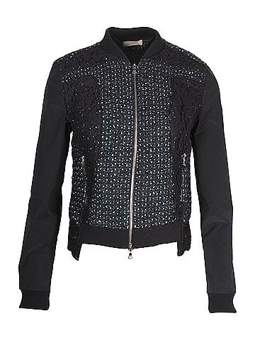 Nina Ricci Nina Ricci Bouclé Zipped Jacket in Black Mohair (view 1)