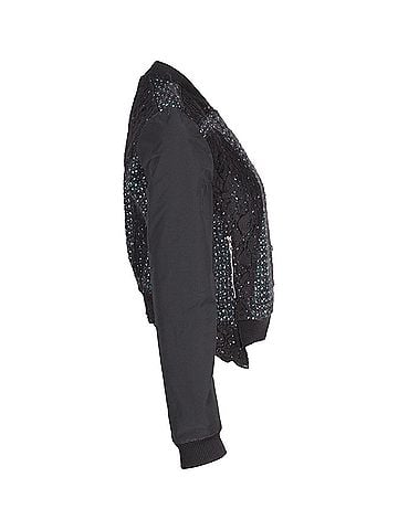 Nina Ricci Nina Ricci Bouclé Zipped Jacket in Black Mohair (view 2)
