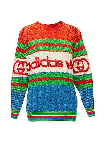 Gucci Gucci Adidas wool D logo embroidery cable sweater (view 1)