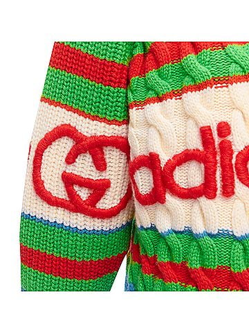 Gucci Gucci Adidas wool D logo embroidery cable sweater (view 2)