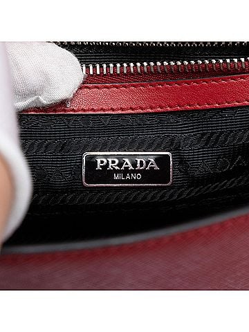 Prada Saffiano Double Turn Lock Top Handle Bag (view 2)