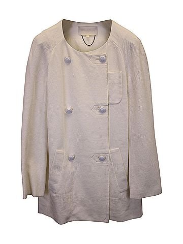 Vanessa Bruno Vanessa Bruno Double-Breasted Peacoat in Cream Cotton (view 1)